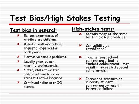 testing bias in minority students